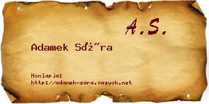 Adamek Sára névjegykártya