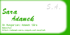 sara adamek business card